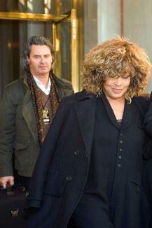 Tina Turner & Erwin Bach leaving hotel before concert in Stockholm- April 11, 2009