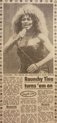 Tina Turner - Foreign Affair opening night - newspaper clipping (5)